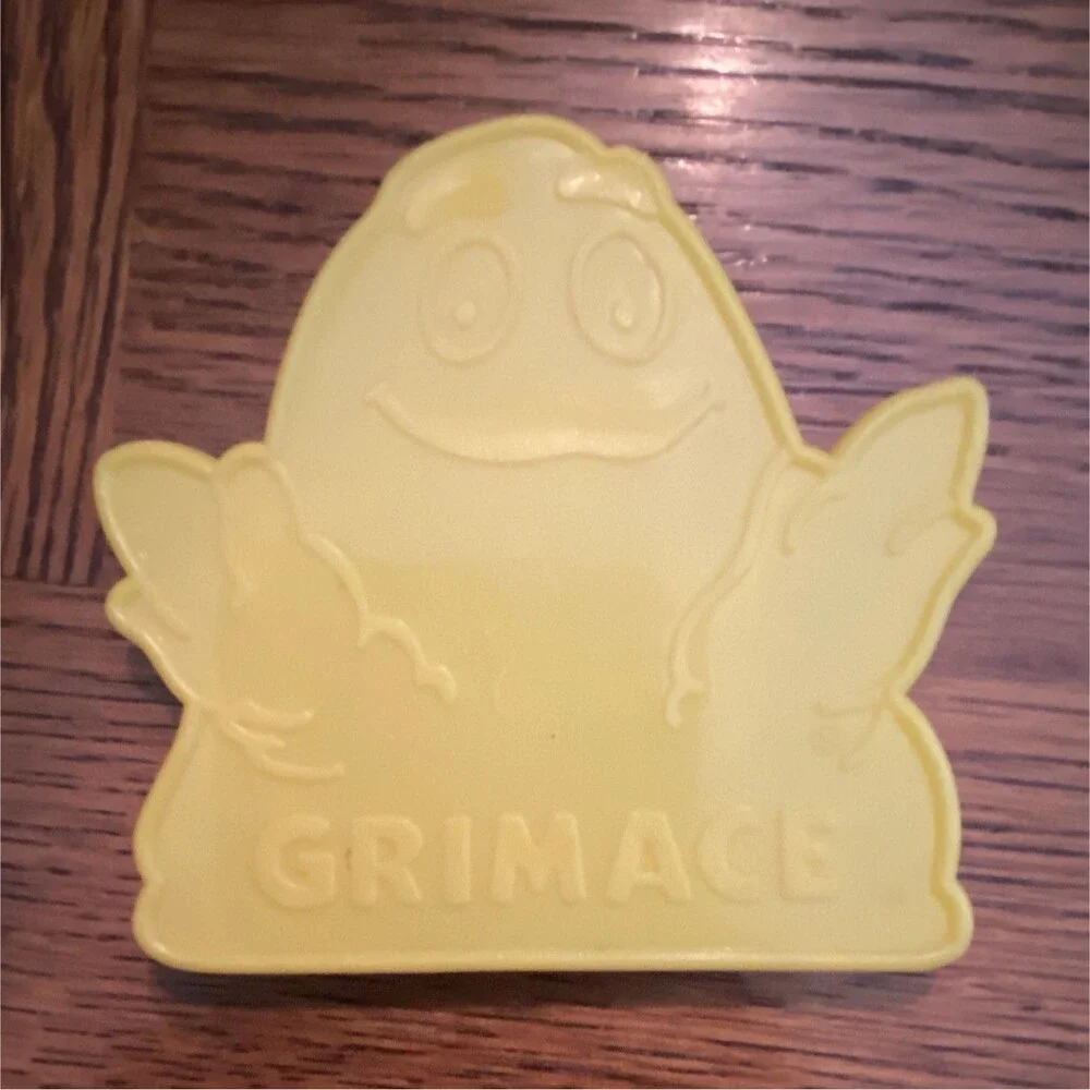 McDonald's Grimace Reversible Cookie Cutter Yellow Plastic VINTAGE 1980'S